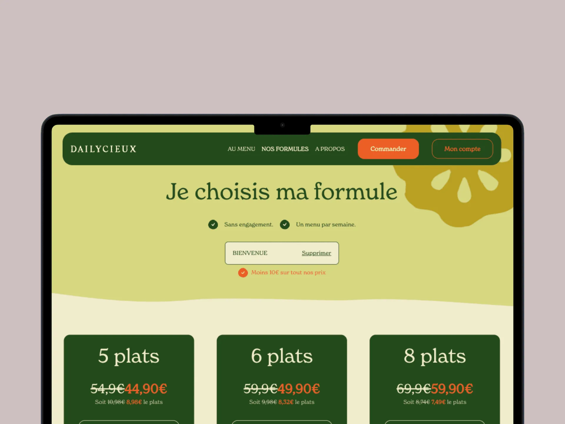 Dailycieux — Meal delivery service interface built by Lowcodr